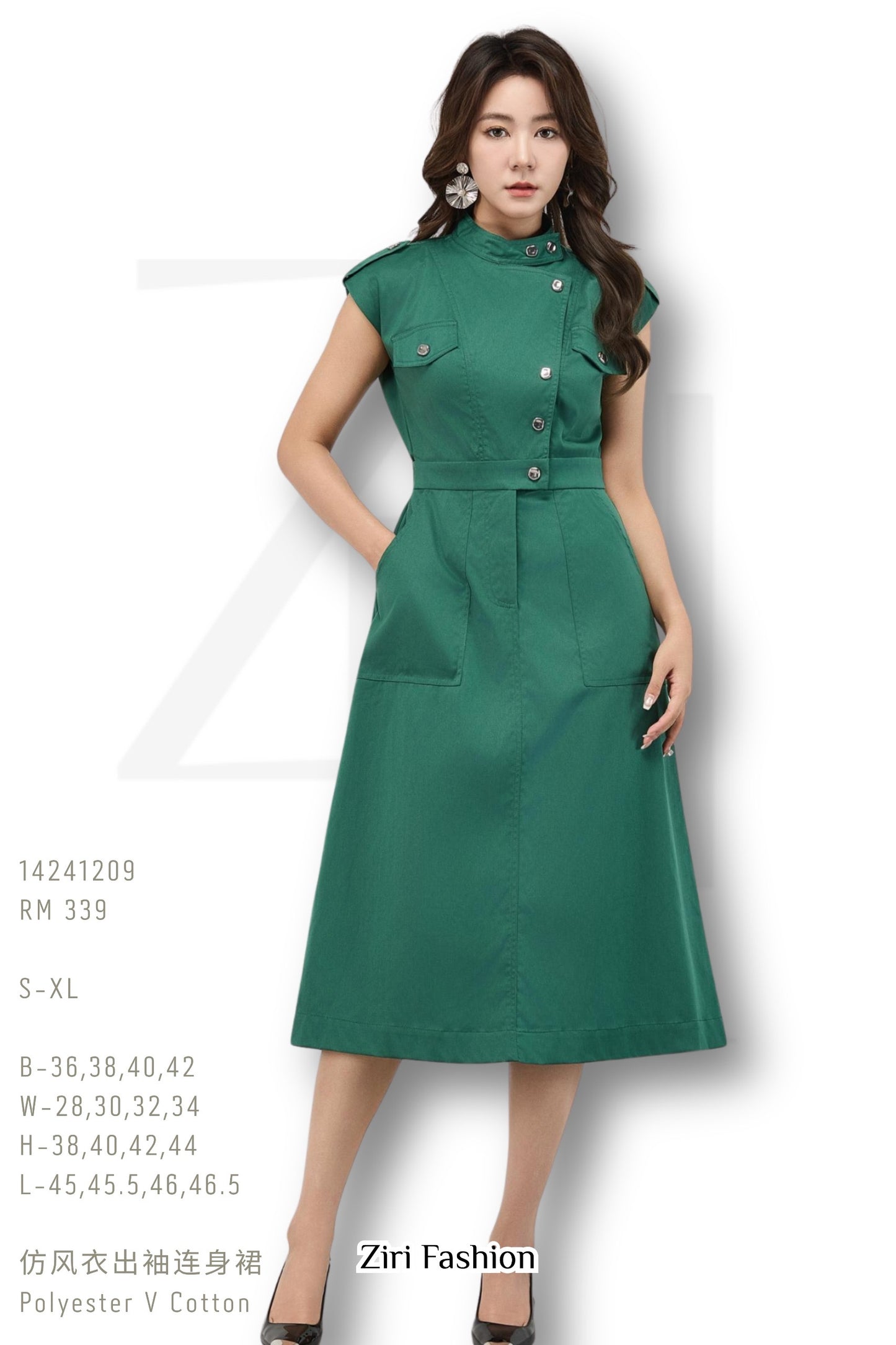 Ziri Trench Midi Dress
