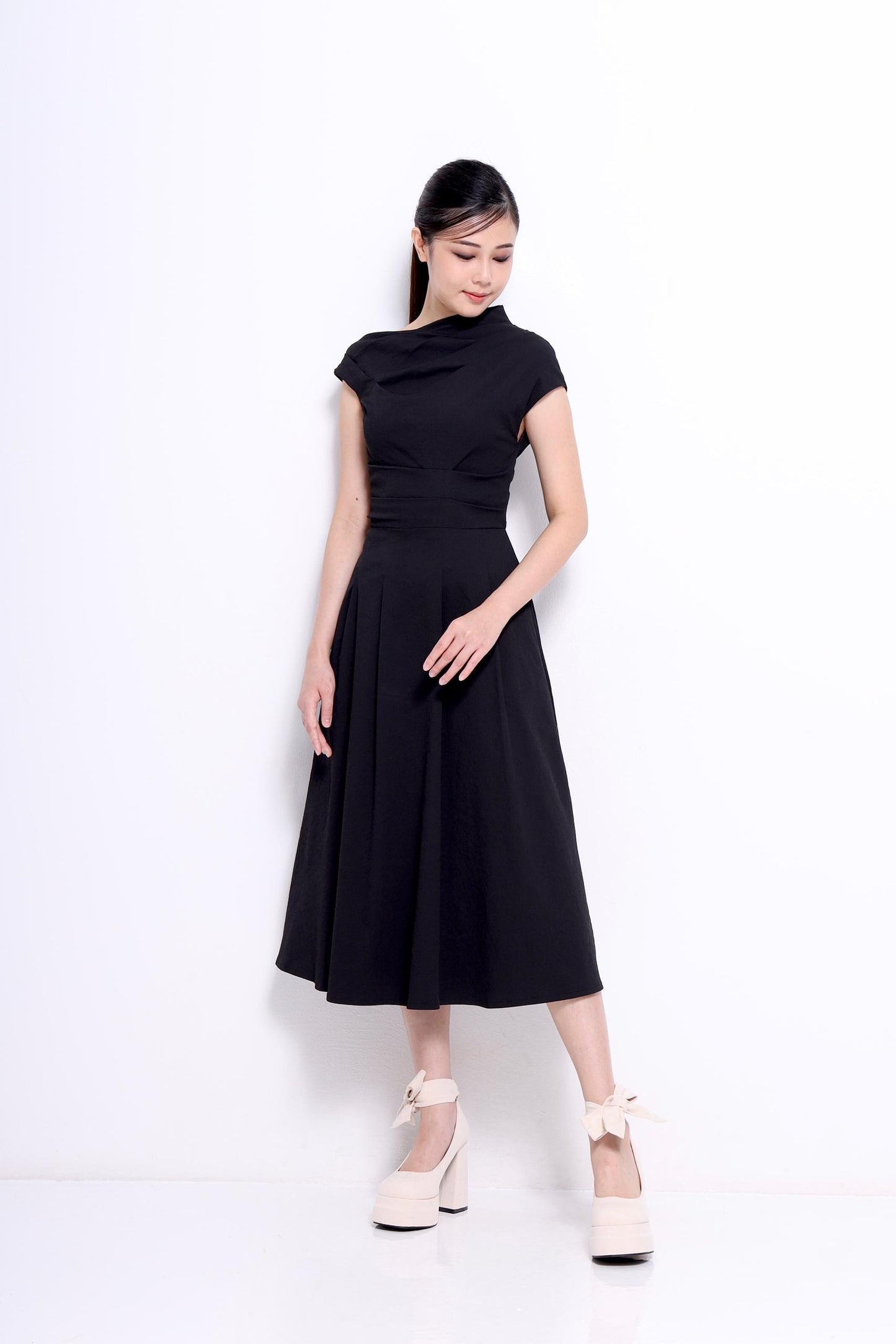 Sia Asymmetrical Drape Dress