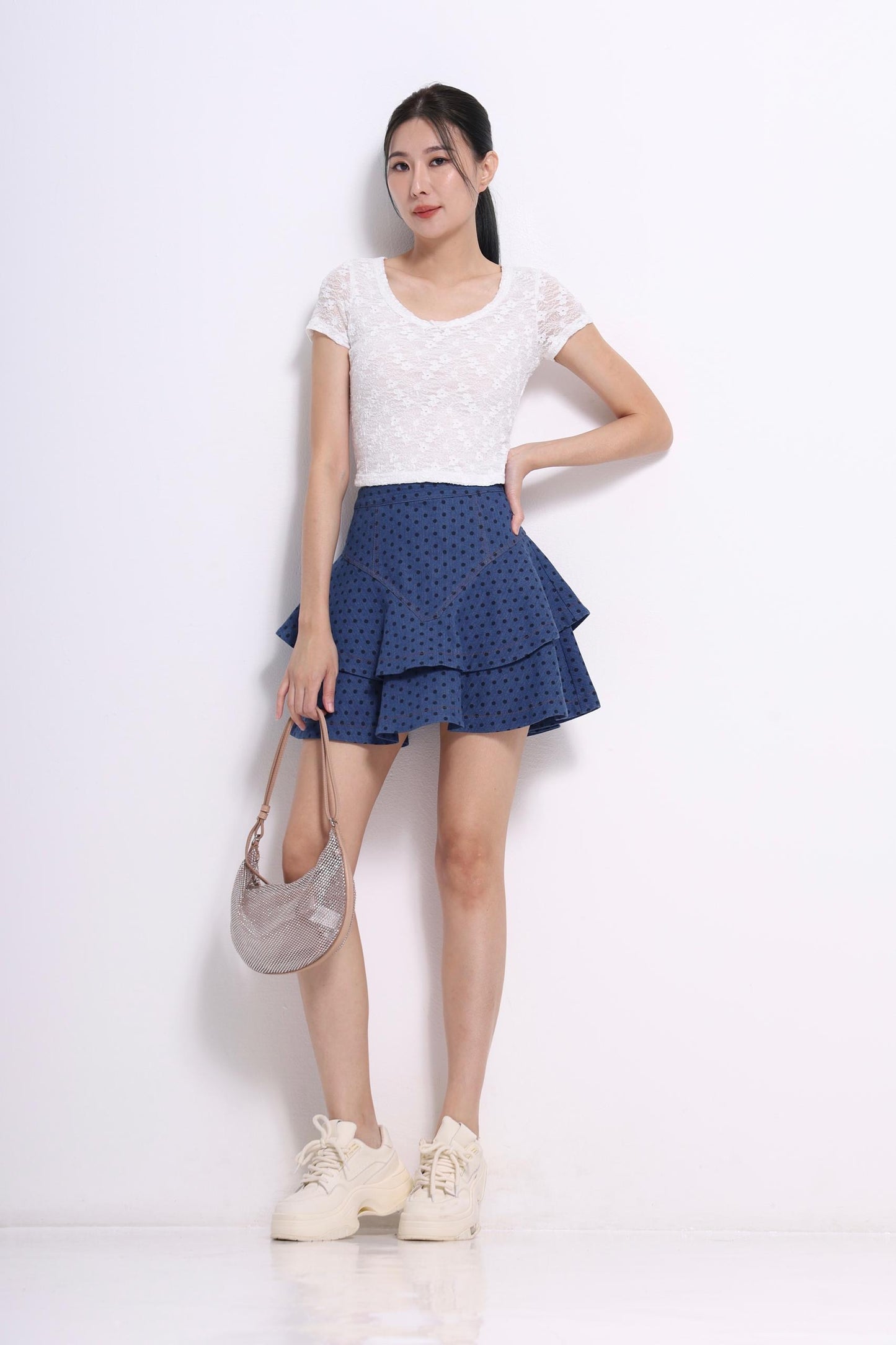Caroline Denim Layered Skirt