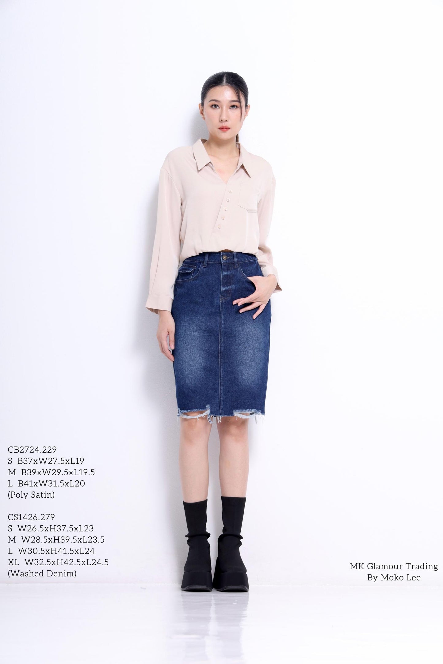 Valentina Asymmetrical Satin Blouse