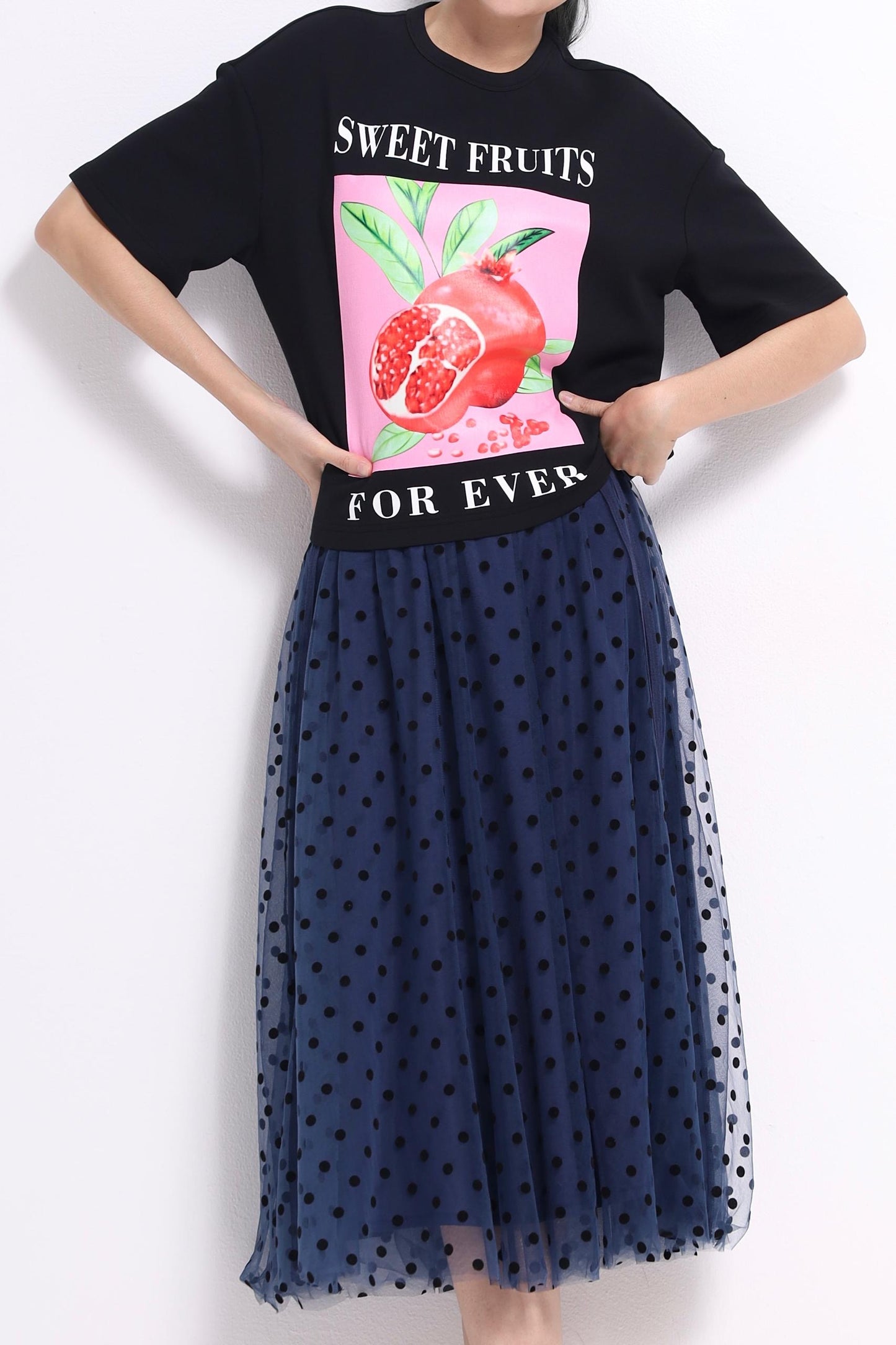 Pomegranate Printed Scuba Tee