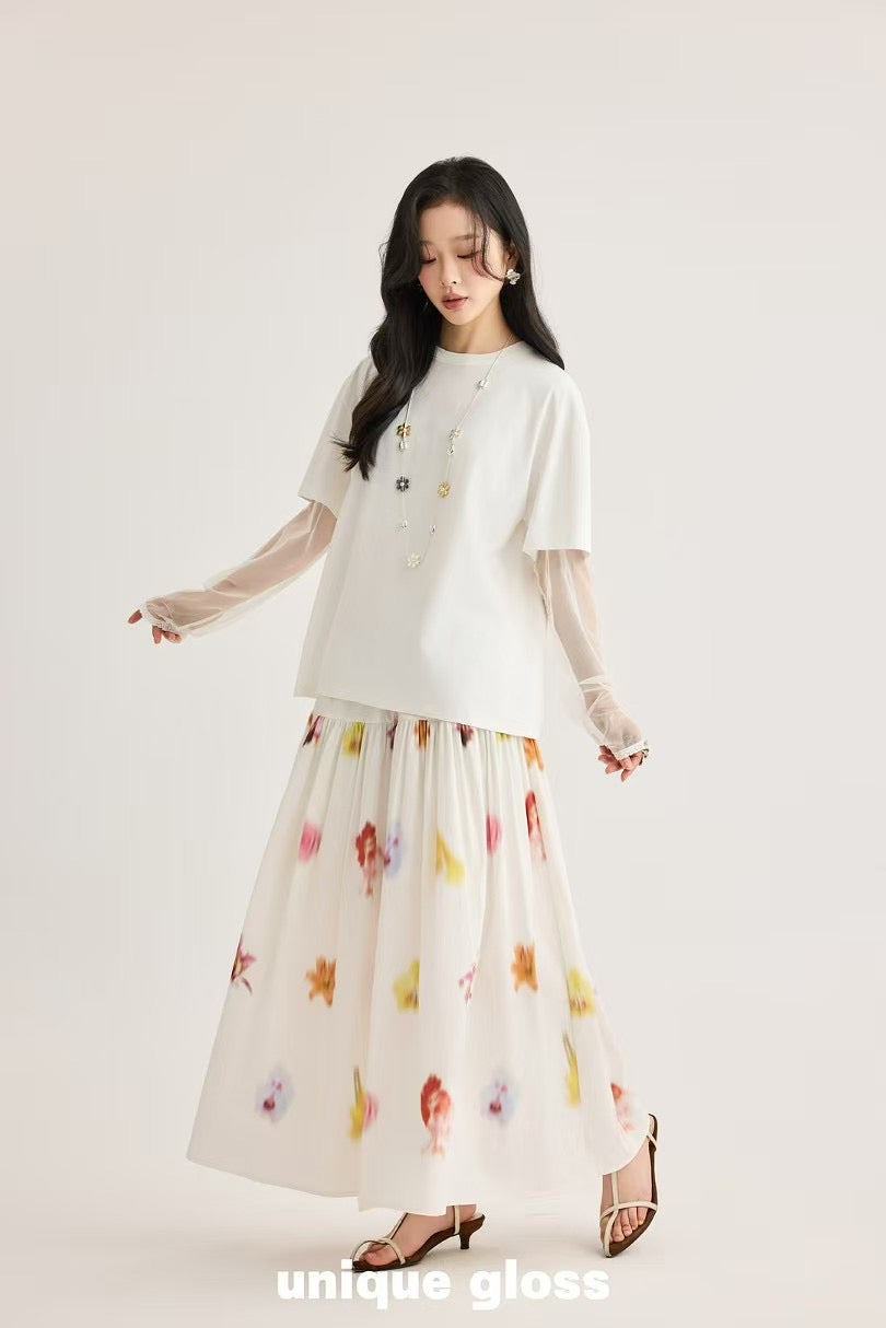 Blossom A-line Floral Skirt