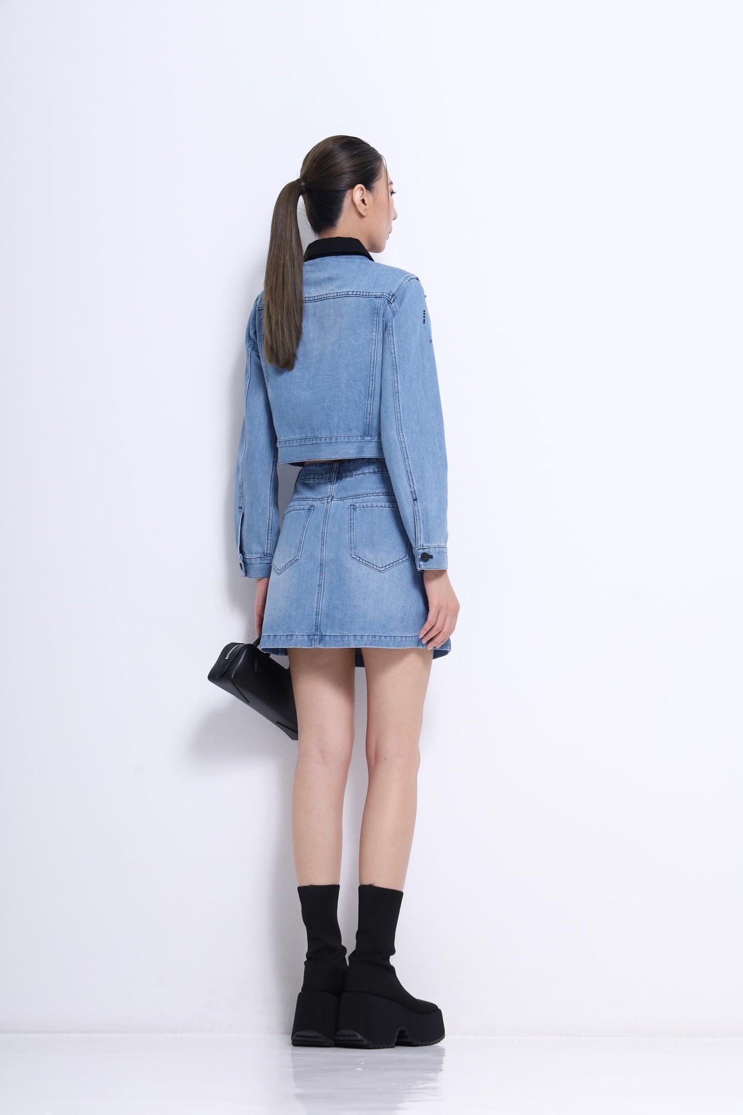 Anna Embellished Denim Mini Skirt