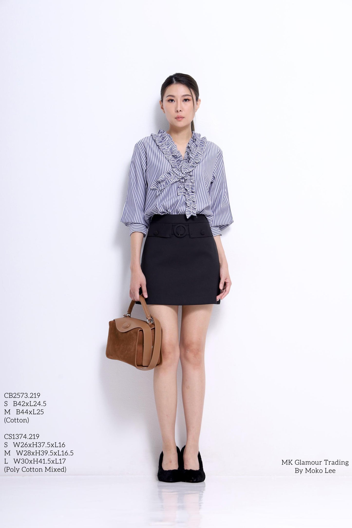 Hara Ruffle Collar Top