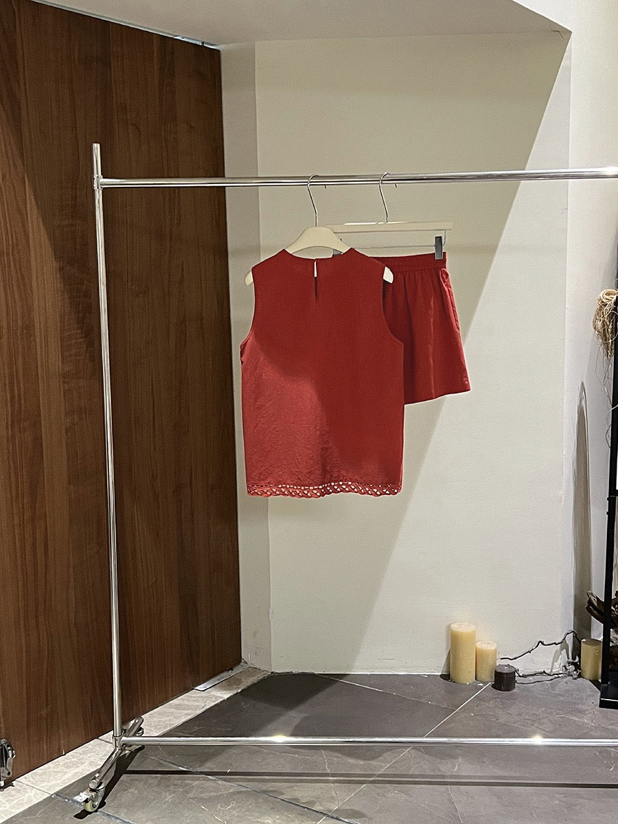 Zoey Broderie Linen Setwear