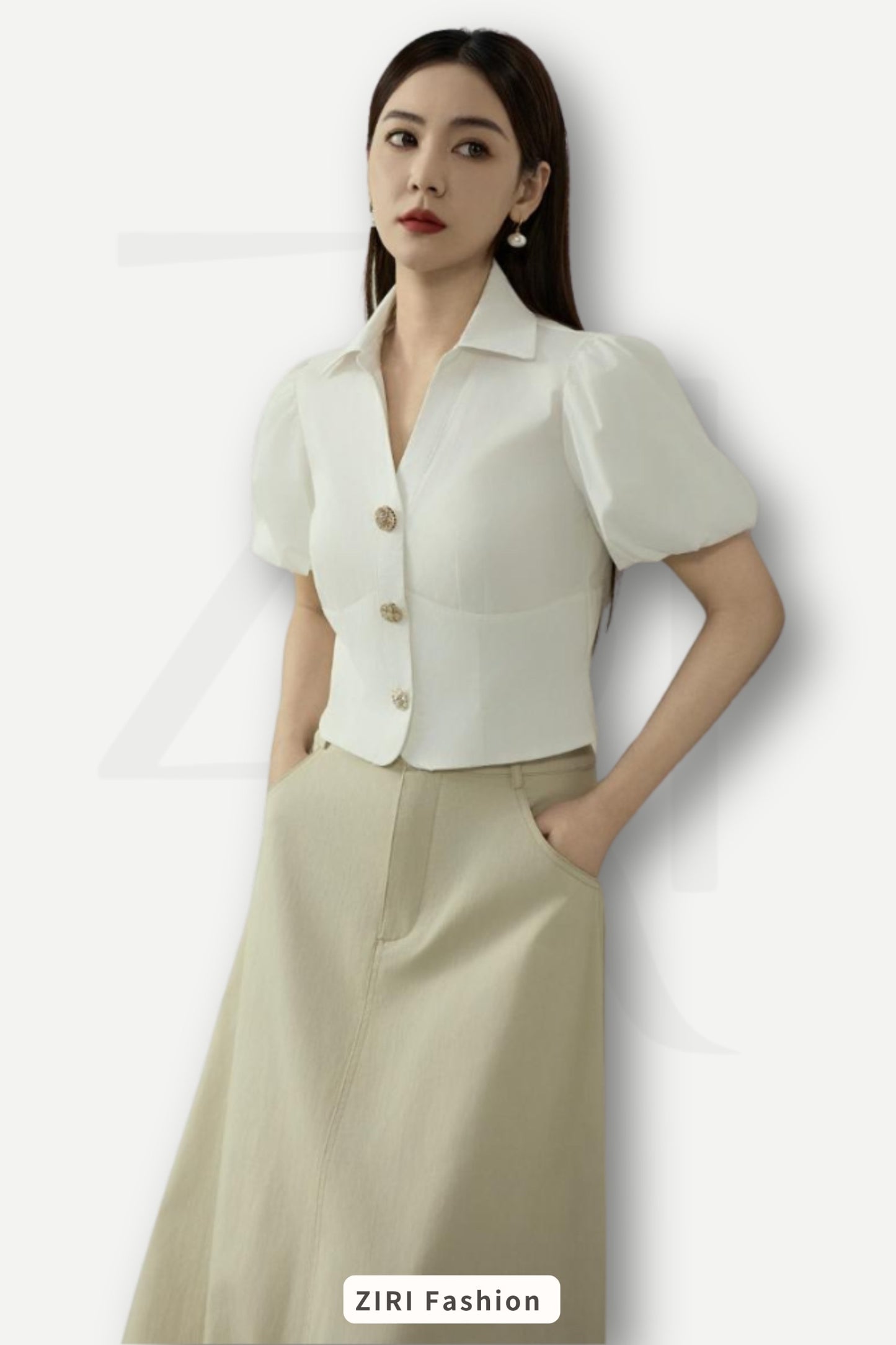 Ziri Bubble Hem Midaxi Skirt