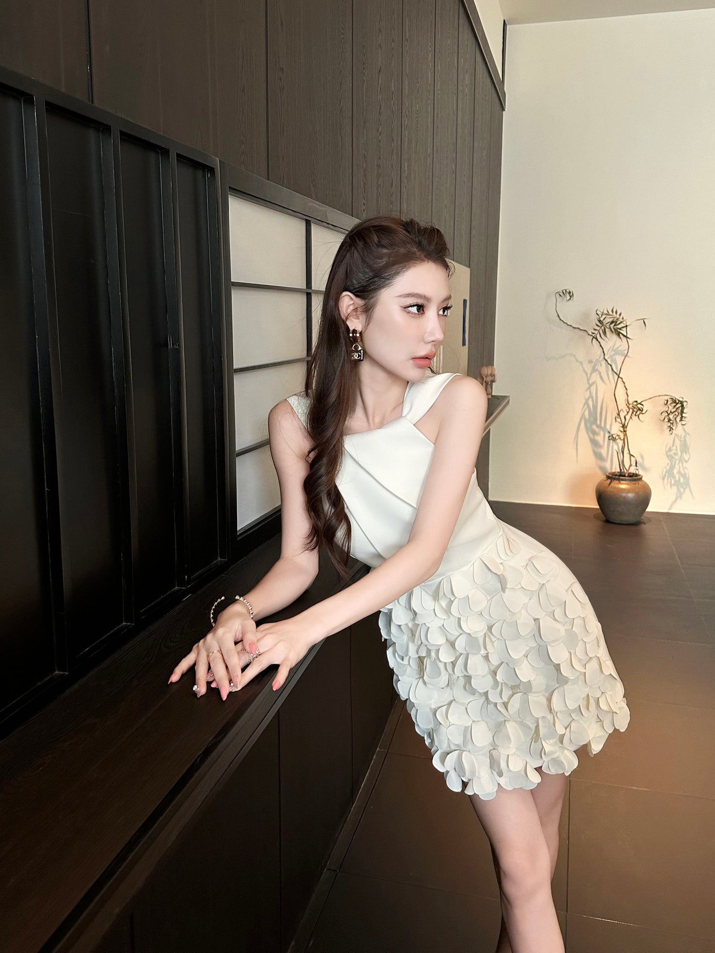 Mandy Petals Open Back Dress