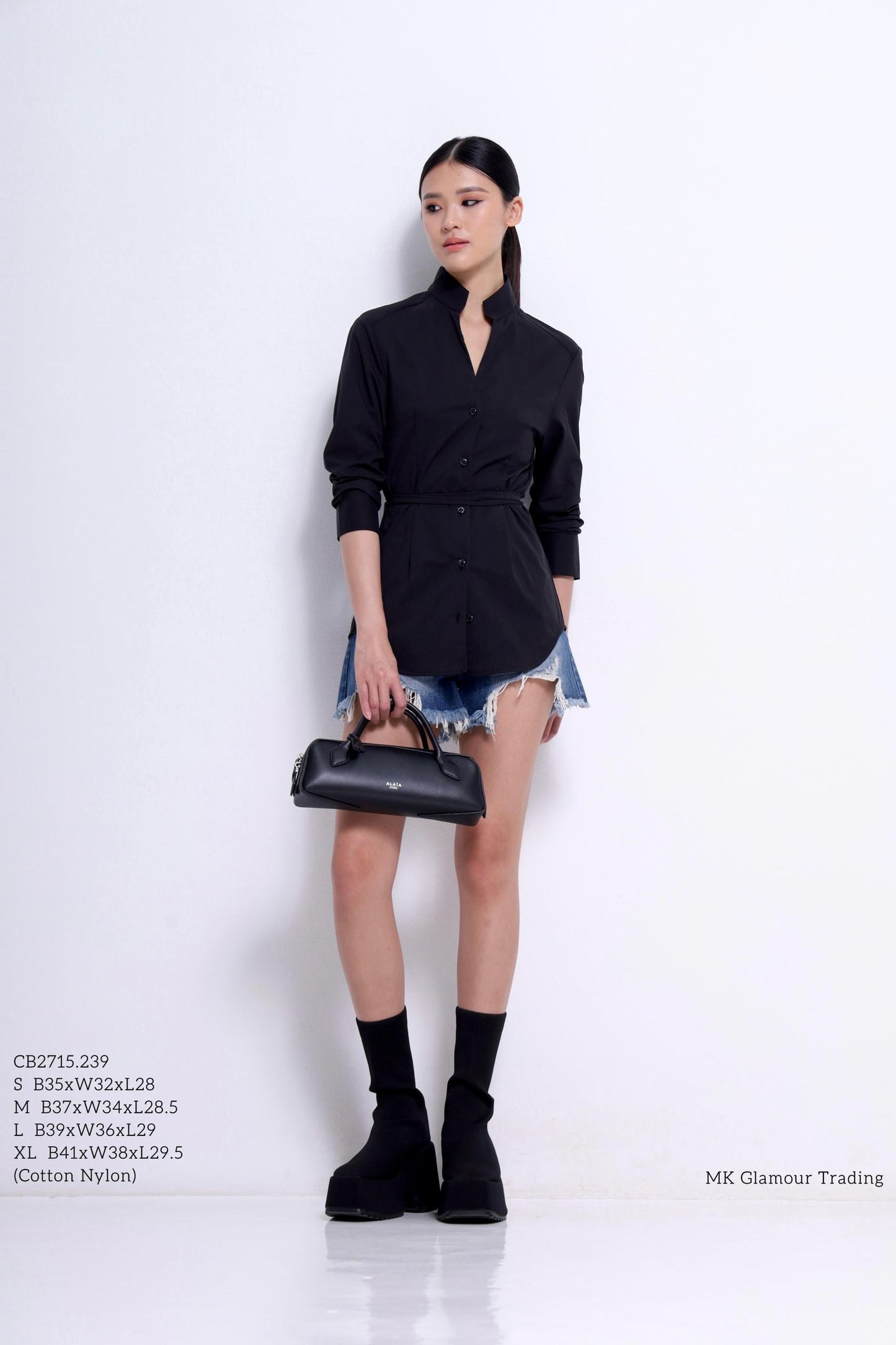 Glinda Mandarin Open Collar Shirt