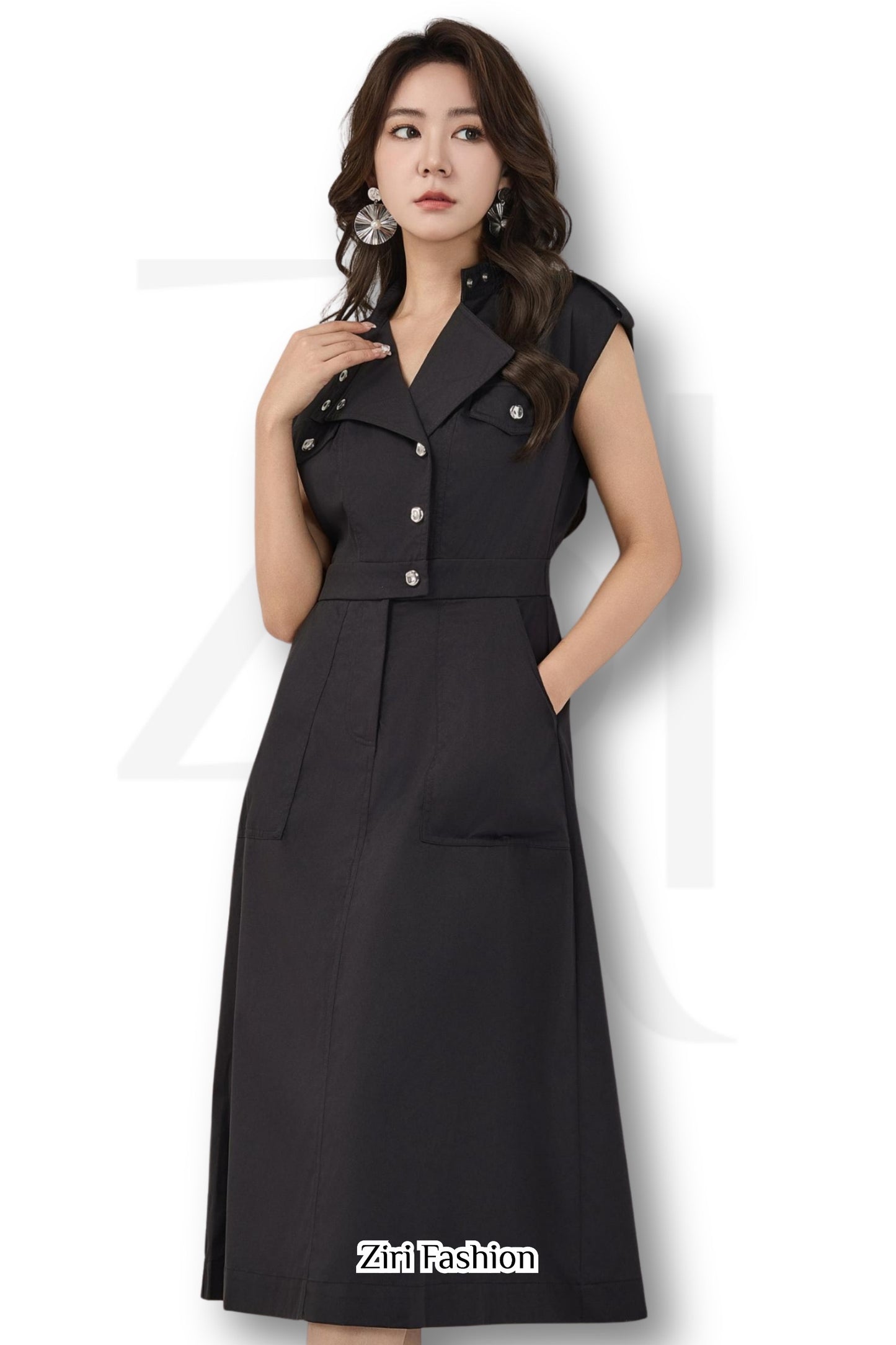 Ziri Trench Midi Dress