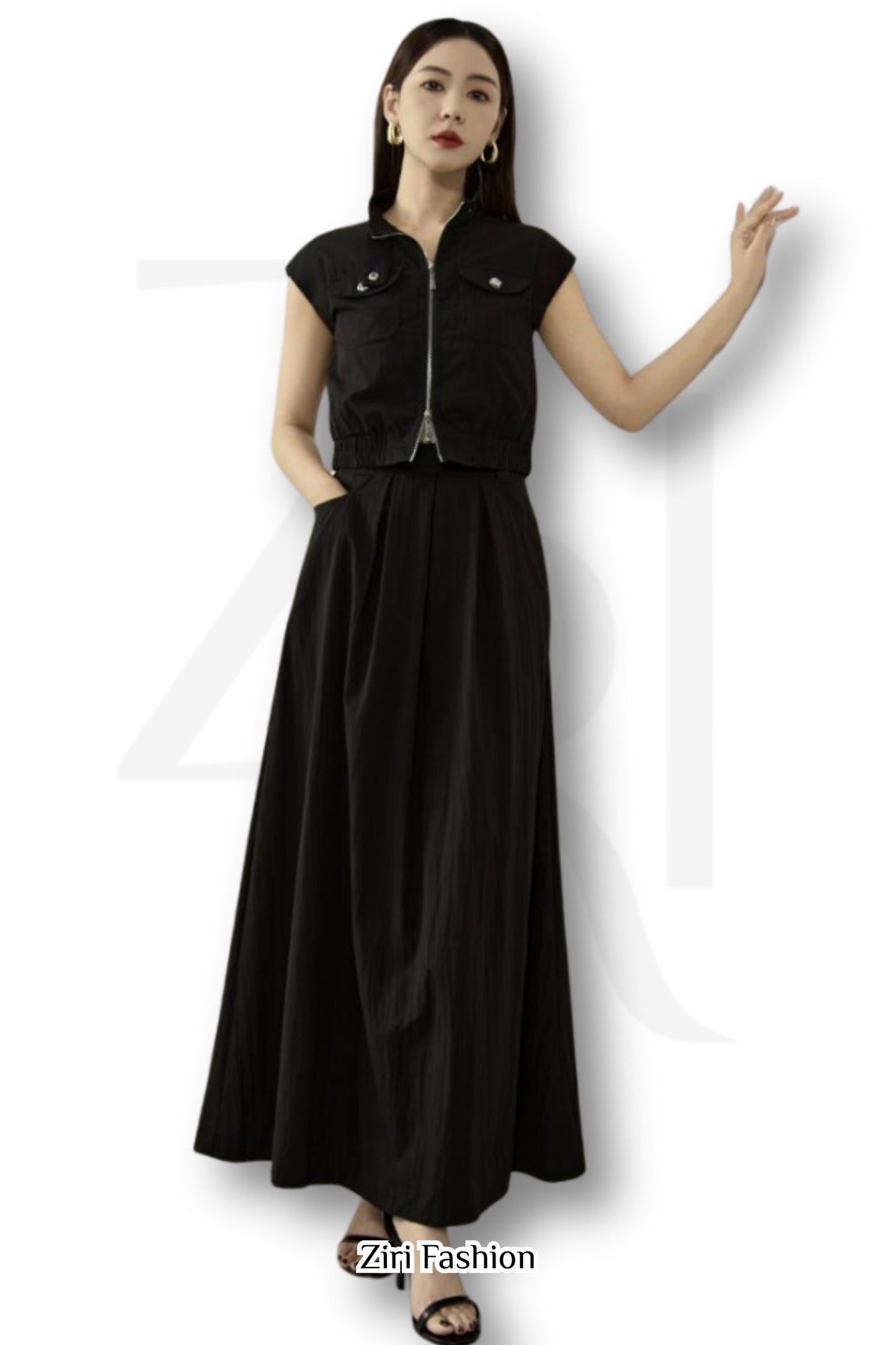 Ziri A-line Maxi Skirt