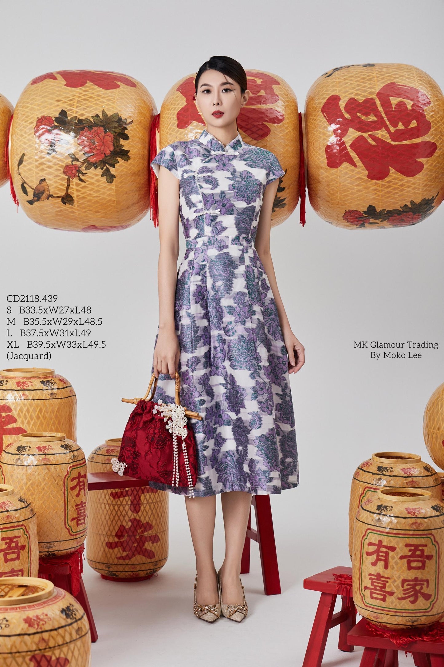 Hong Orient Crystal Qipao Dress