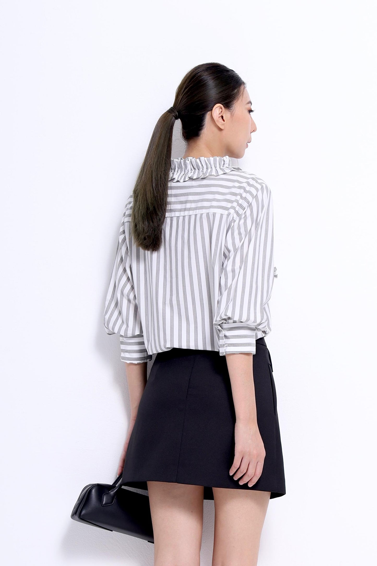 Hara Ruffle Collar Top