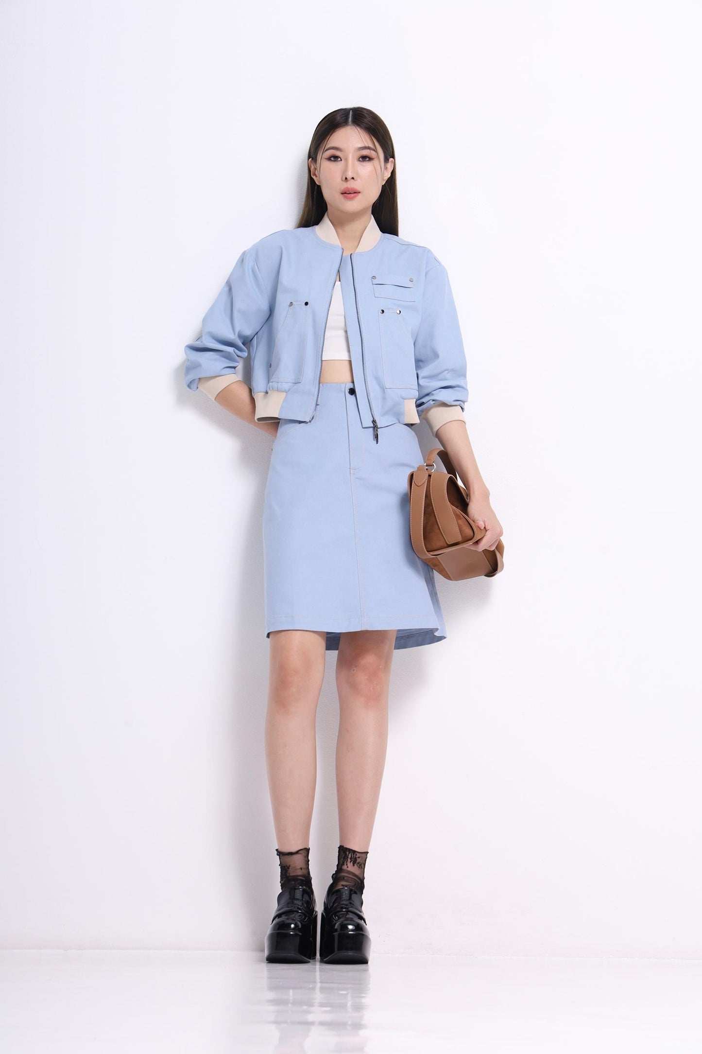 Zenda Denim Midi Skirt