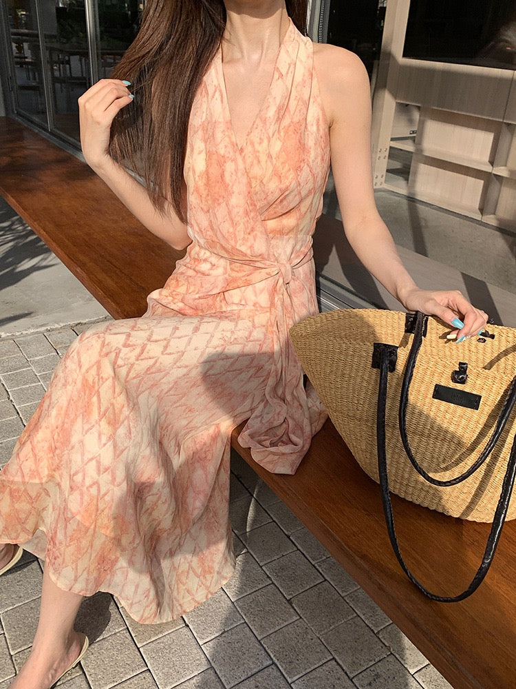 Leila V-Neck Floral Print Dress