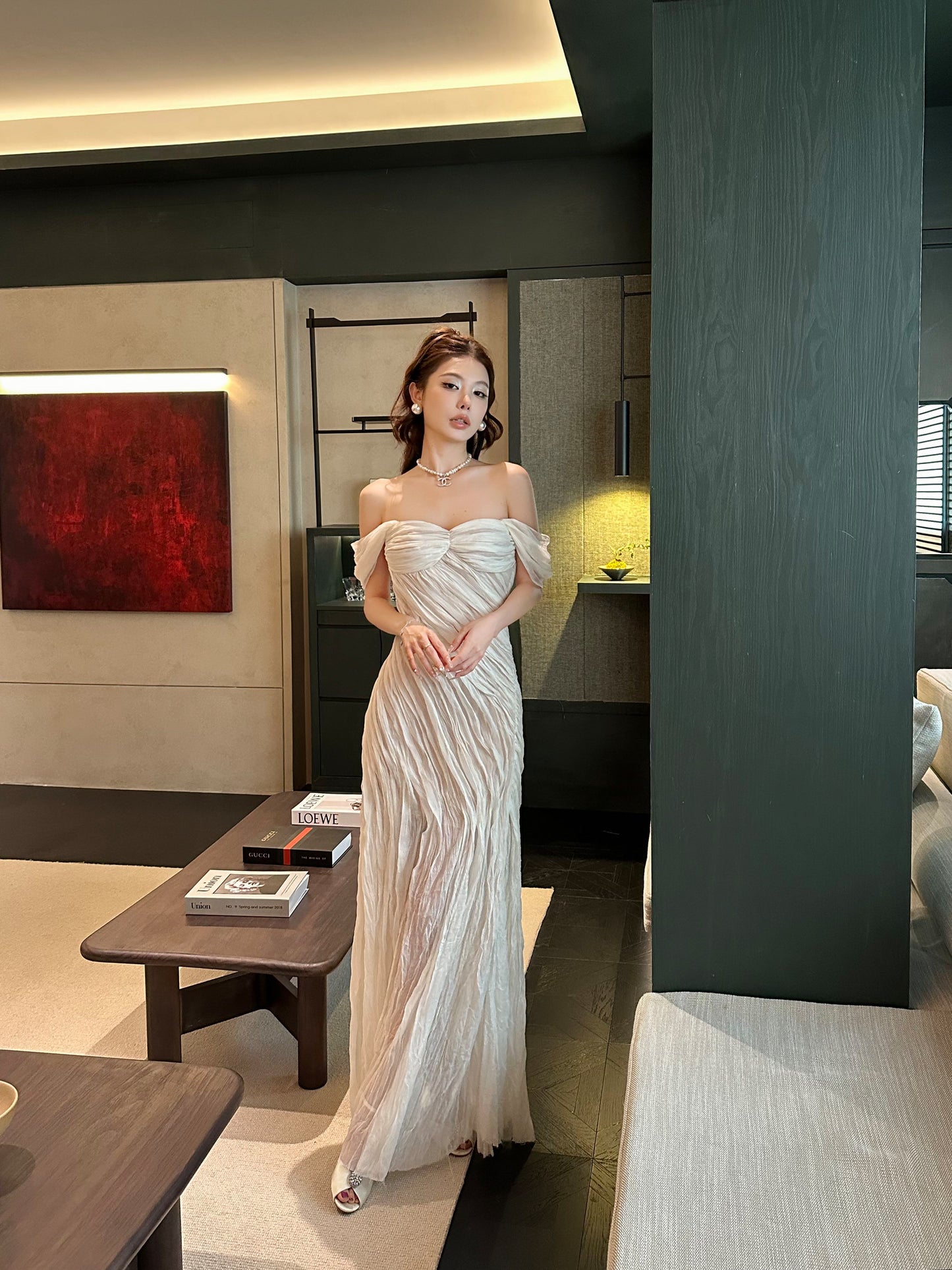 Venus Layered Evening Flare Dress