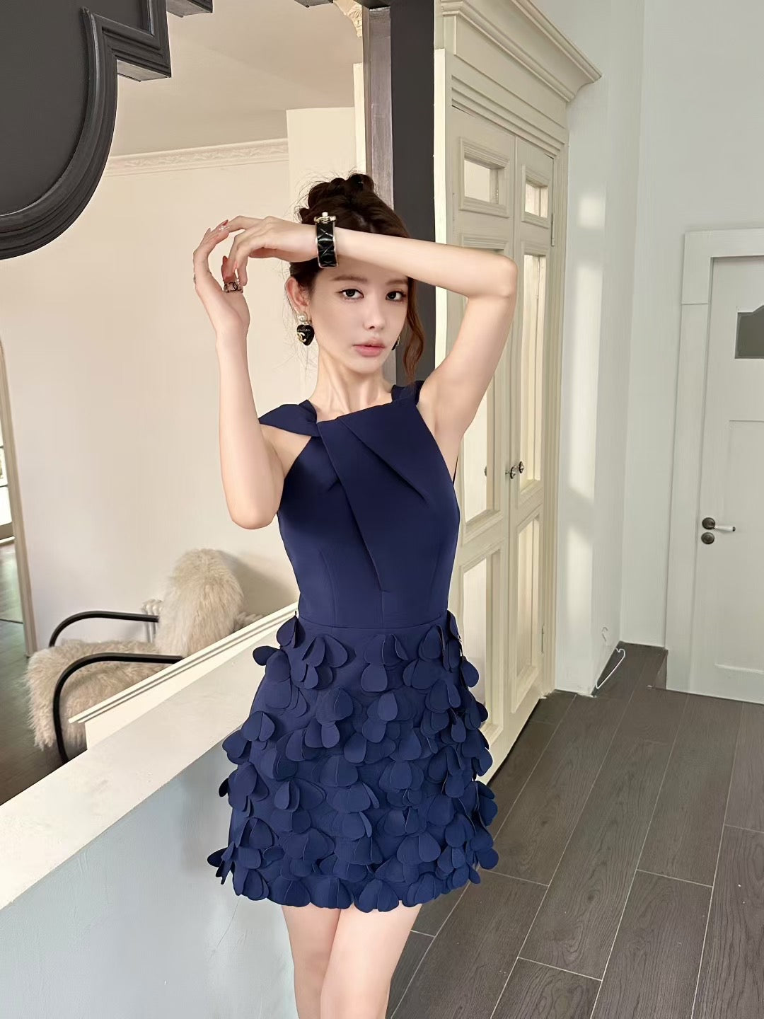Mandy Petals Open Back Dress