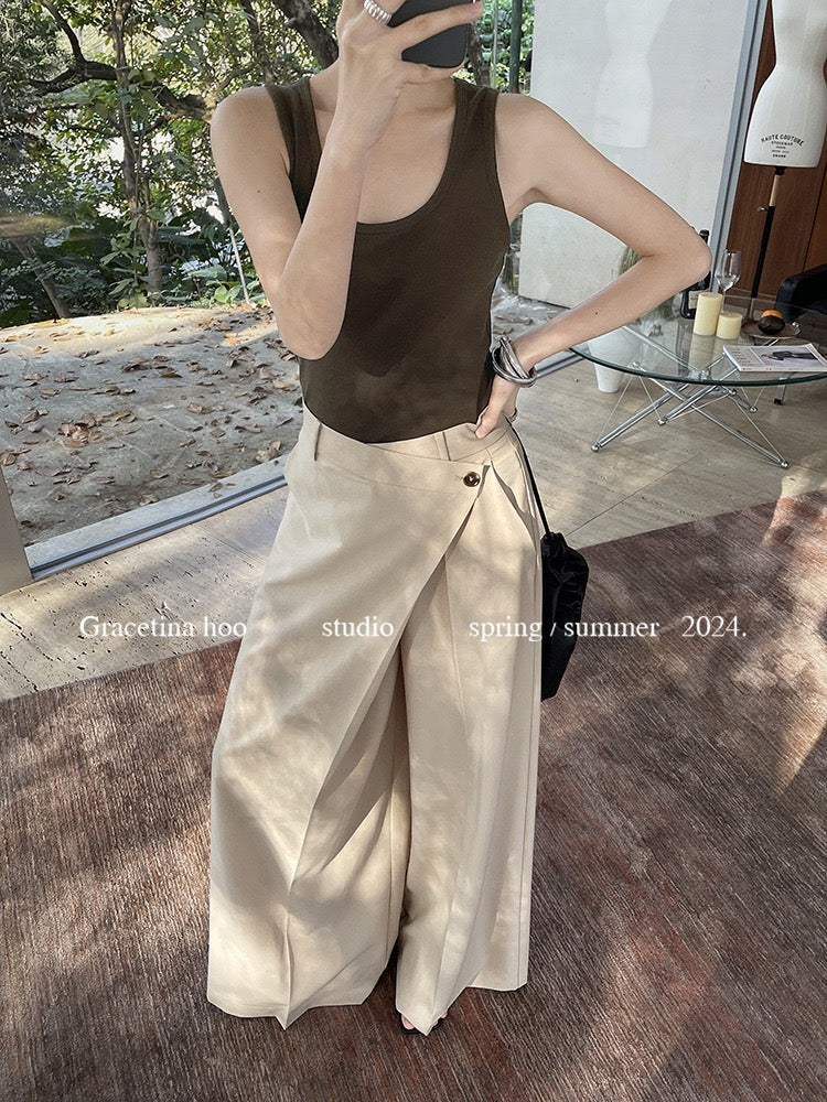Faye Overlap Wide Leg Pants