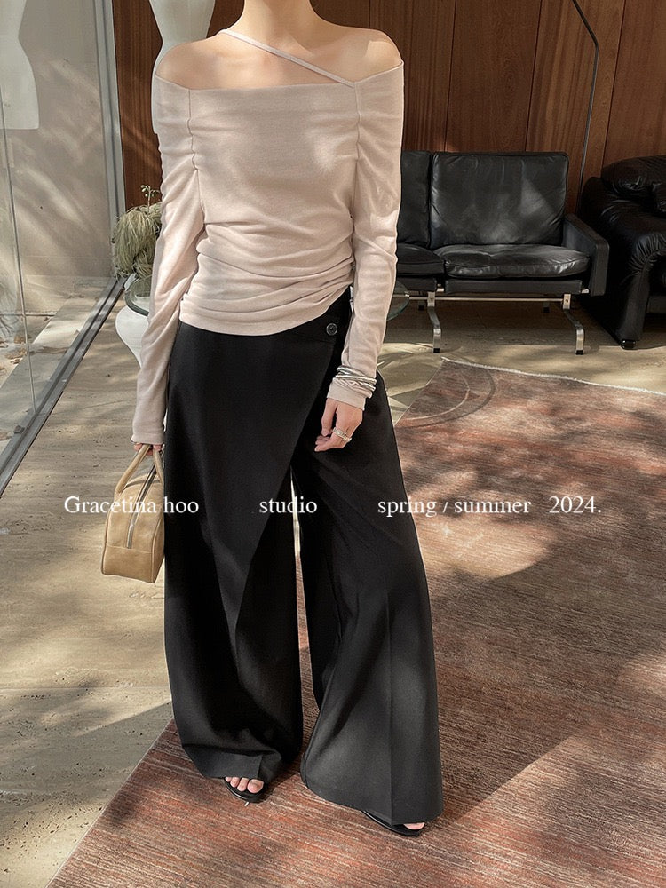 Faye Overlap Wide Leg Pants