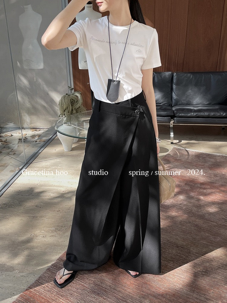 Faye Overlap Wide Leg Pants