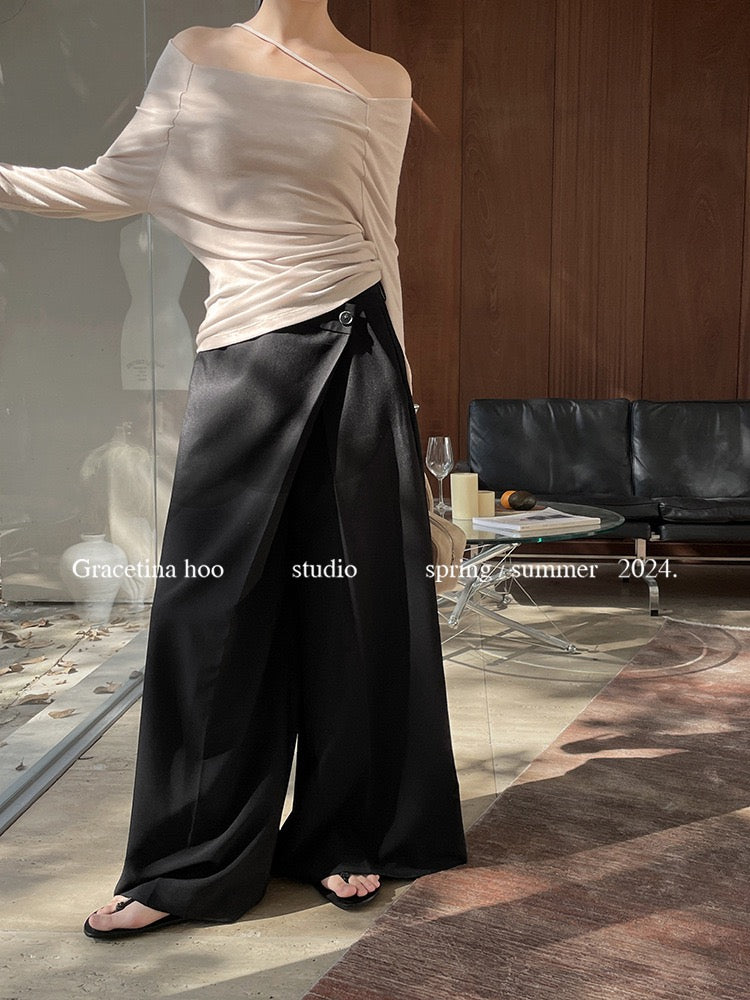 Faye Overlap Wide Leg Pants
