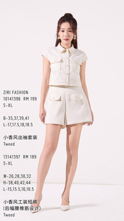 Ziri Tweed Boxy Cropped Top