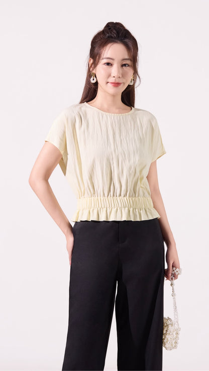 Ziri Ruffle Hem Cropped Top