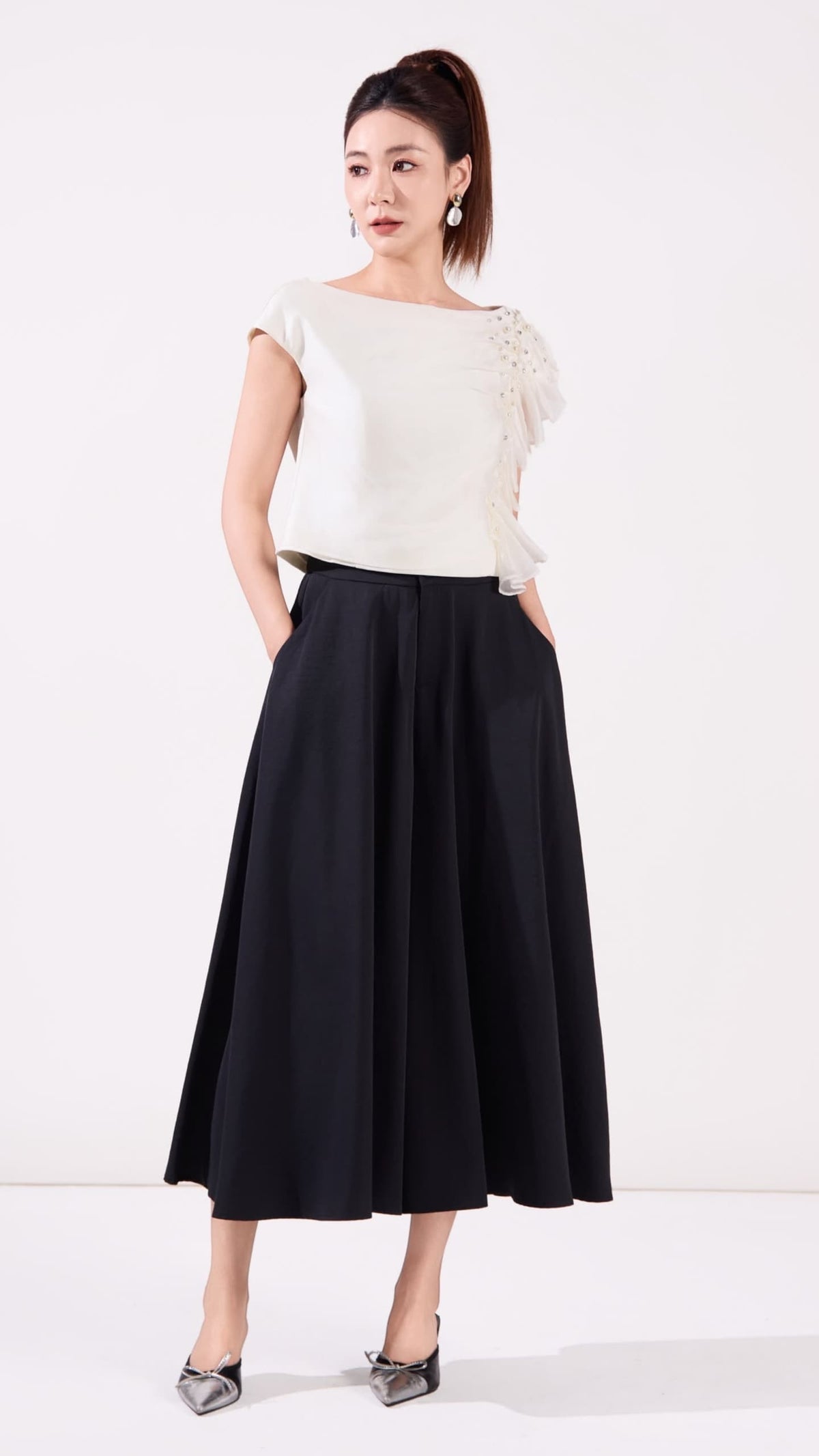 Ziri Asymmetrical Ruffle Top