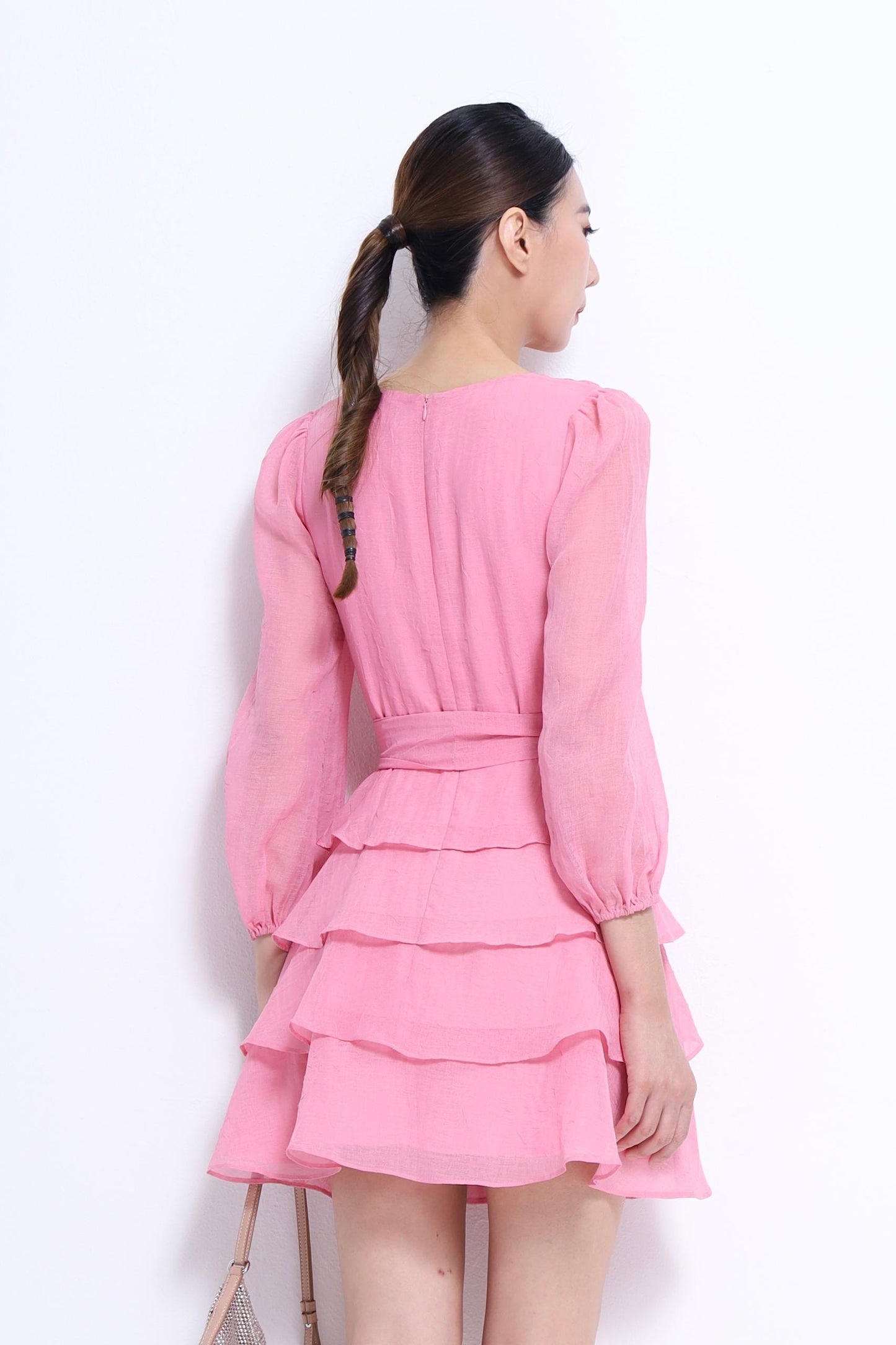 Celeste V-Neck Ruffles Midi Dress