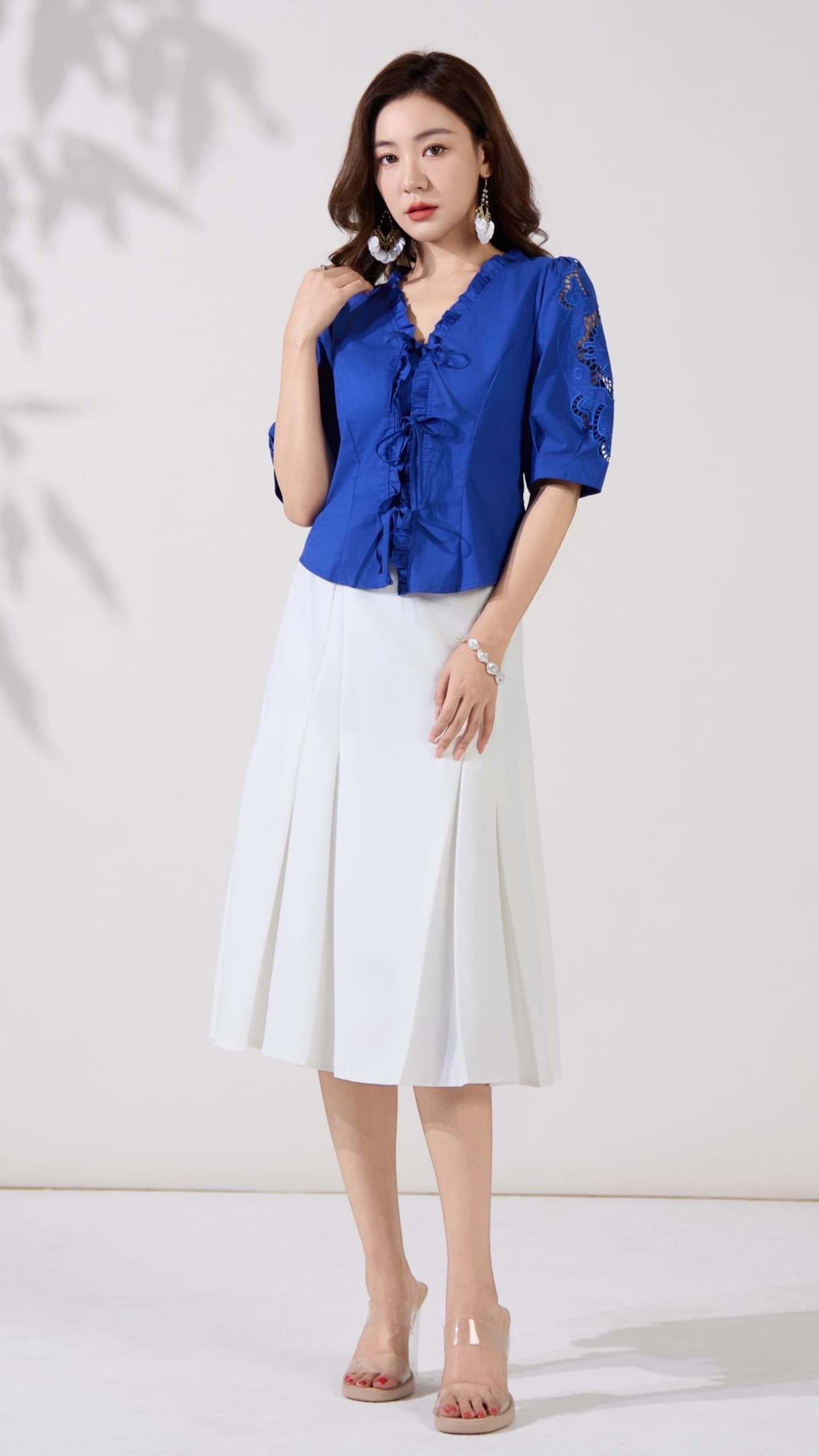 Ziri Front Ribbon Tie Blouse