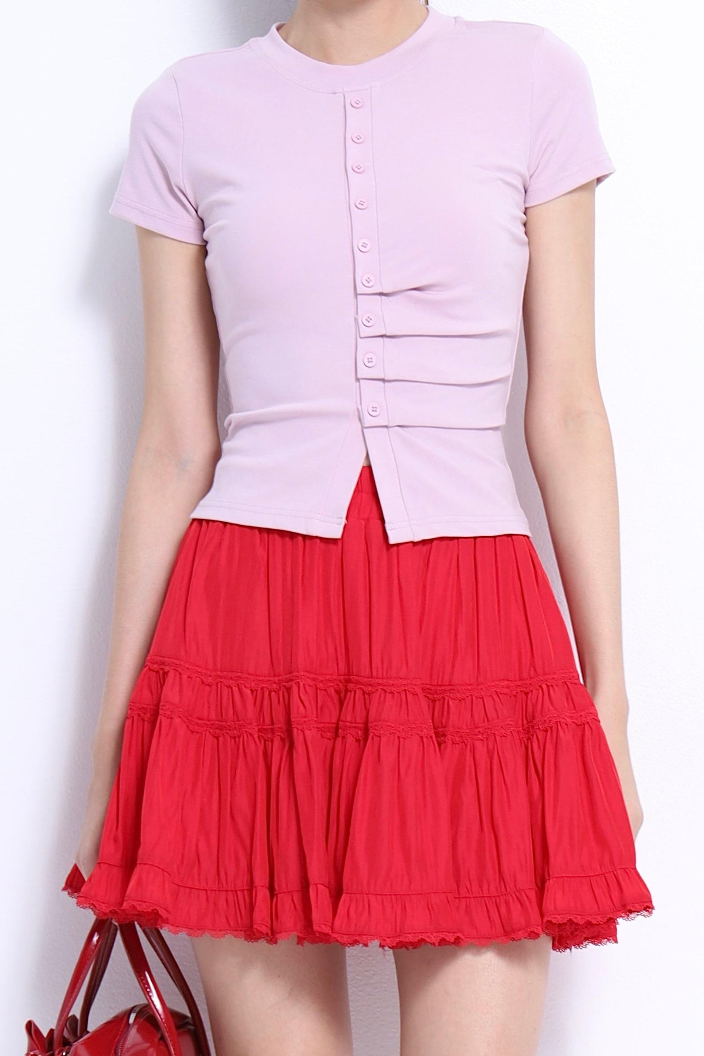 Charlie Fitted Tee with Pleats