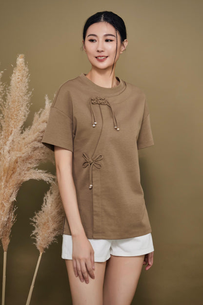 Zhu Orient Button Oversized Tee