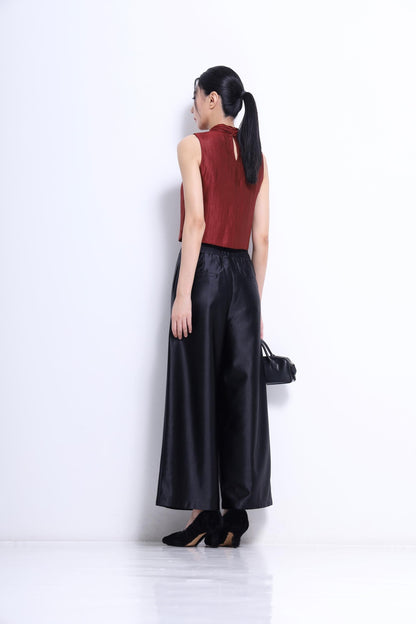 Veron Round Neck Satin Top