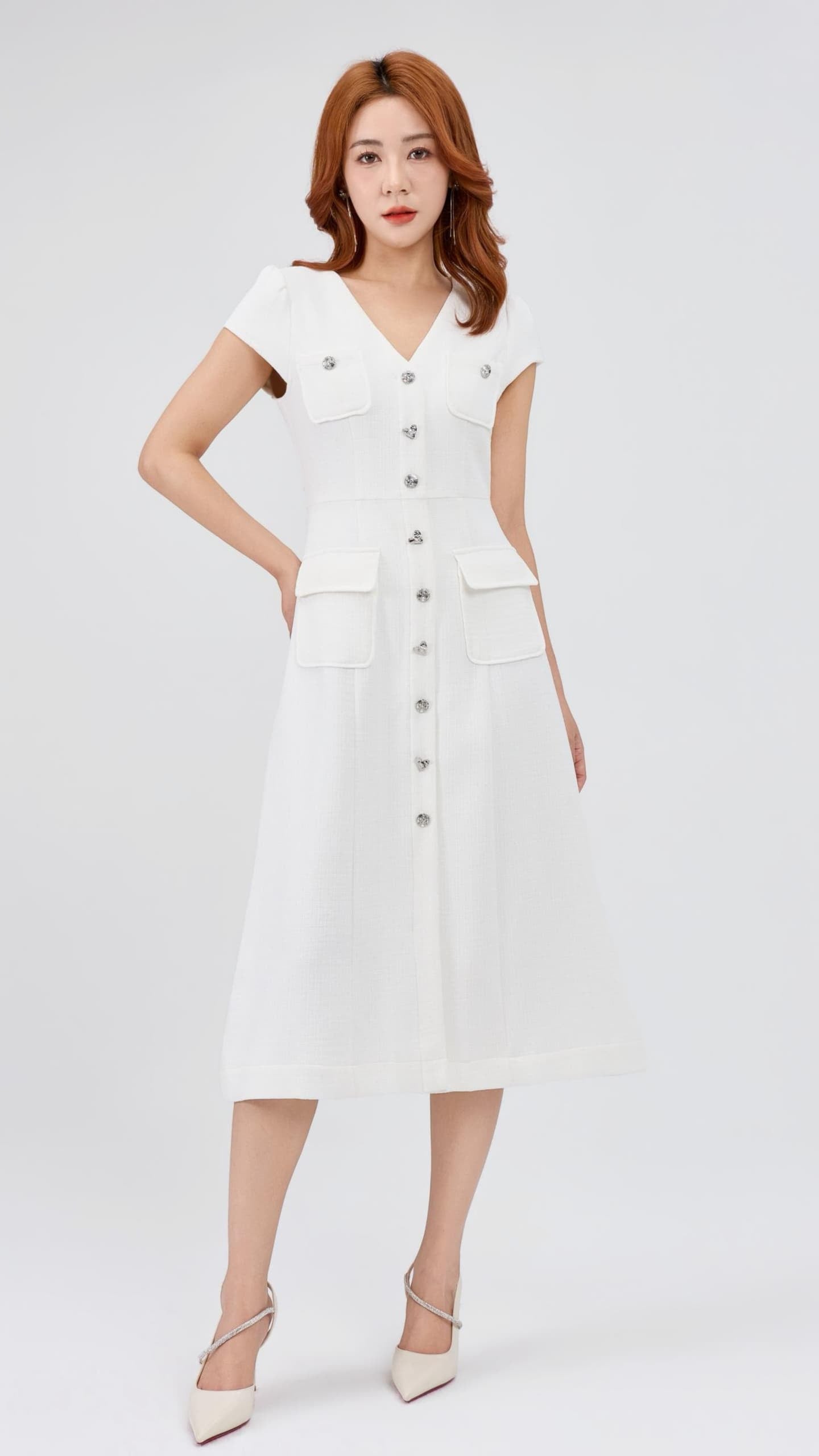 Ziri V-Neck Tweed Dress