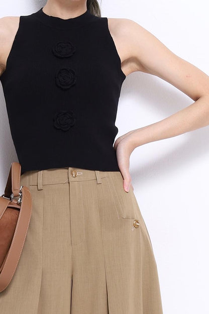 Camille Rose Ribbed Knit Top