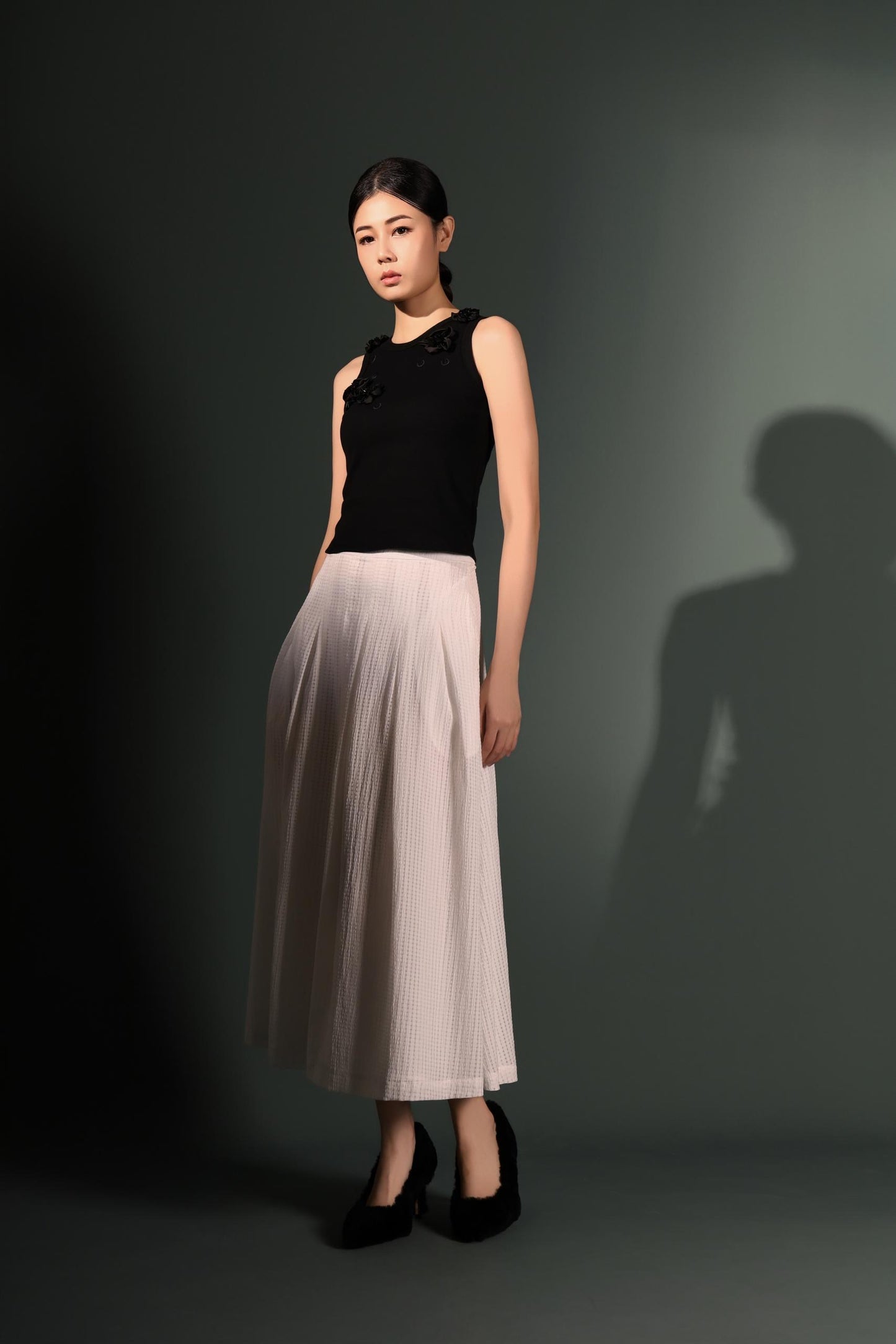 Fiona Embossed A-line Skirt
