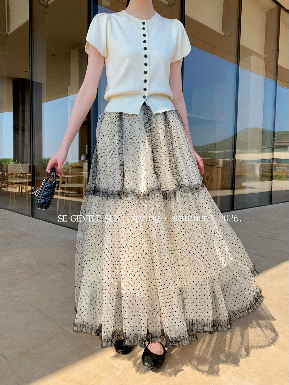 Faye Polka Dot Tulle Skirt