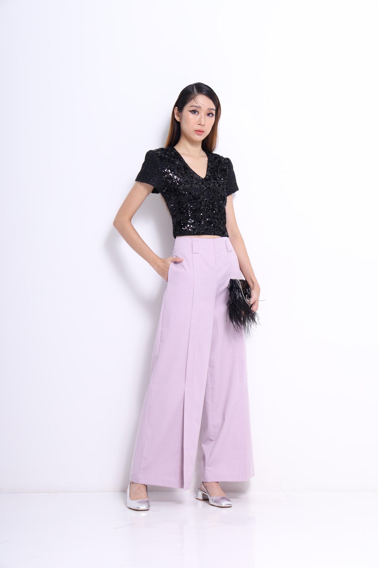 Letitia Open Slit Wide Leg Pants