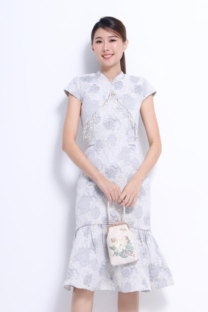 Zhu Orient Pearl Qipao Dress with Jacket