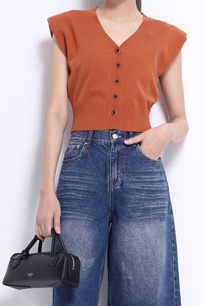 Josie V-Neck Cap Sleeve Knit