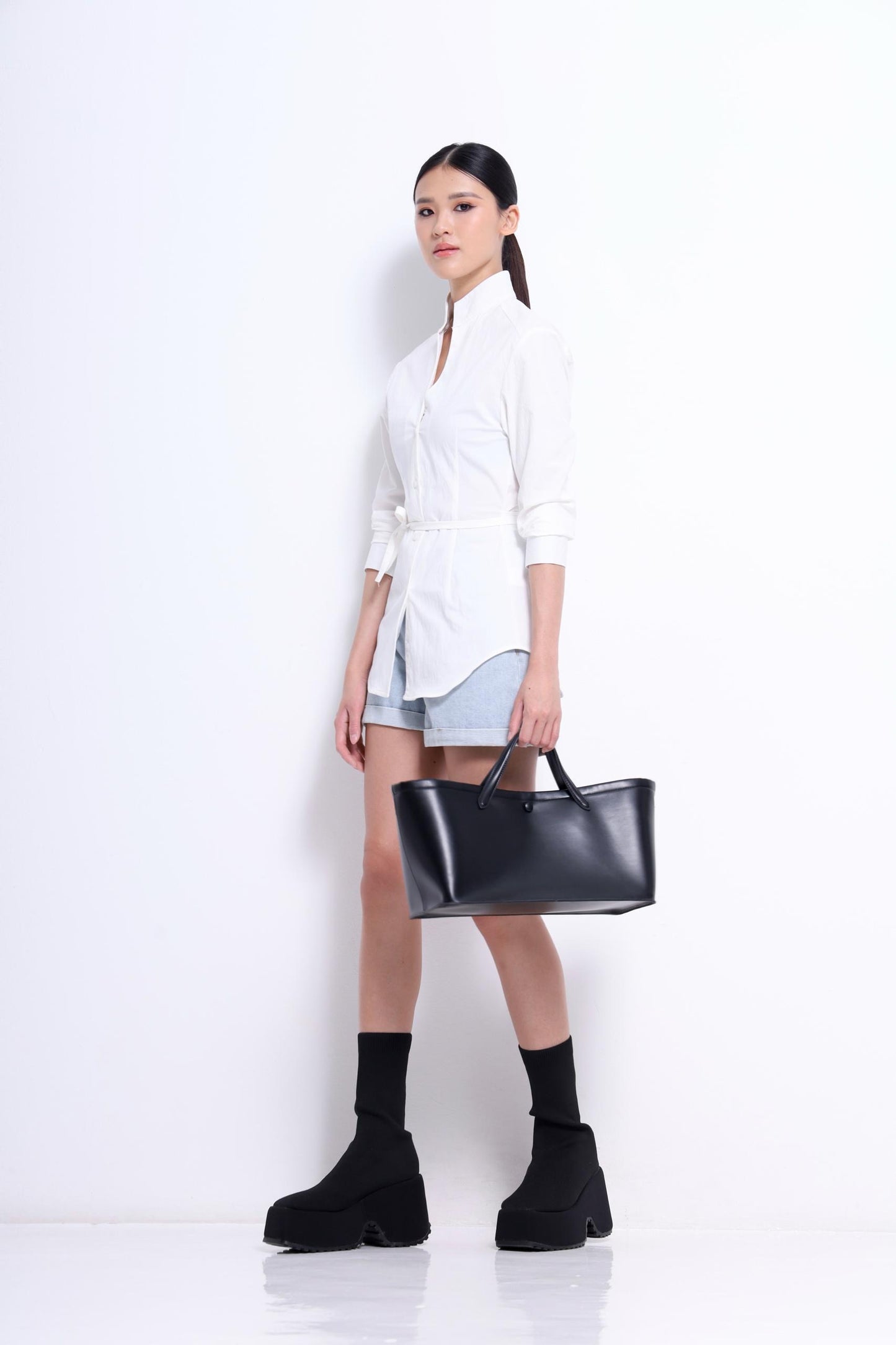 Glinda Mandarin Open Collar Shirt