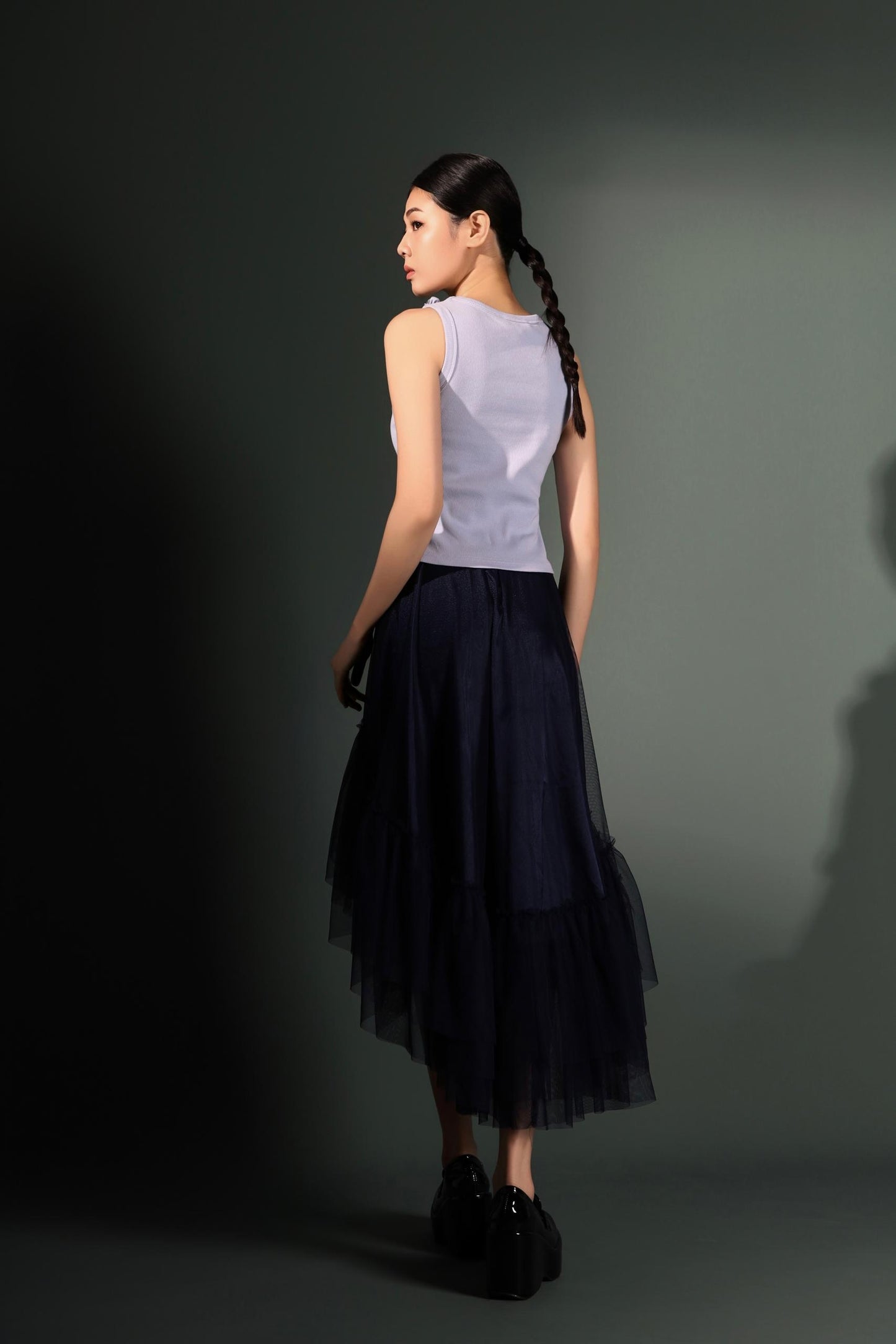 Pansy Asymmetrical Tulle Skirt