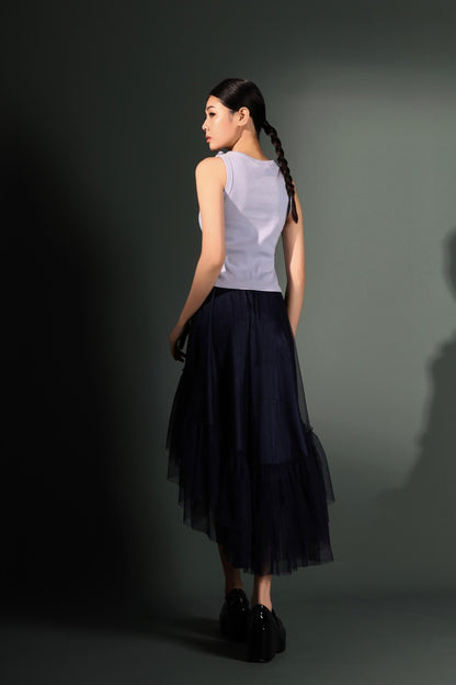 Pansy Asymmetrical Tulle Skirt
