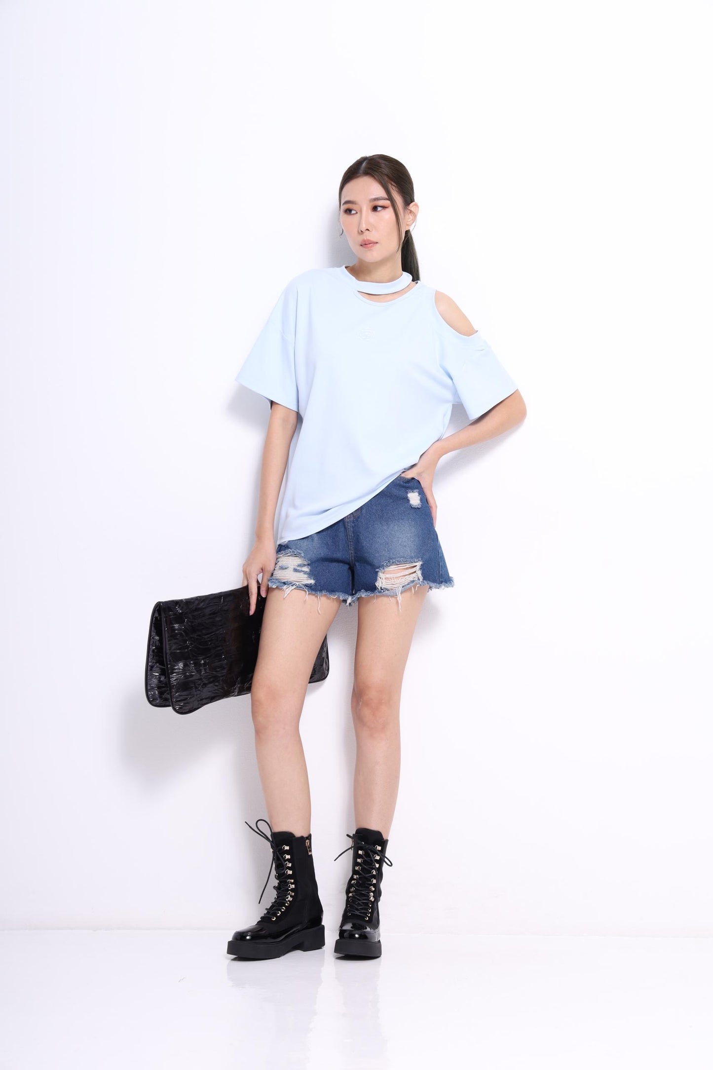 Mia Cutout Oversized Tee