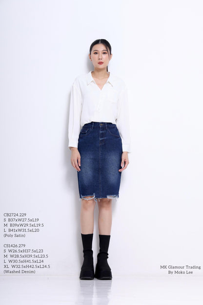 Valentina Asymmetrical Satin Blouse