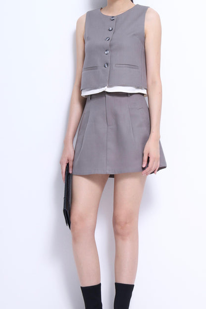 Marlene Front Pleated A-line Skirt