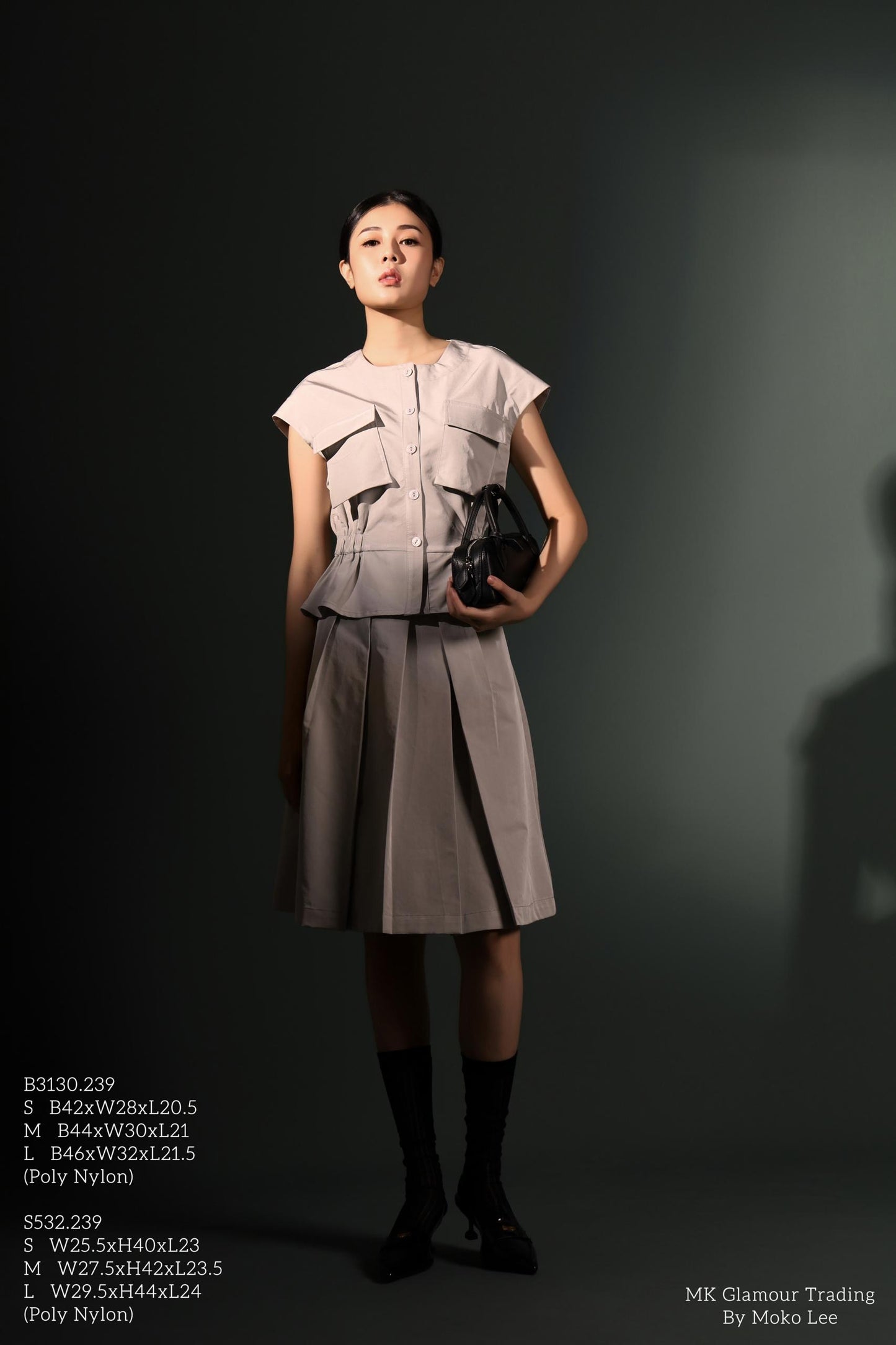 Jinna Pleated Aline Skirt