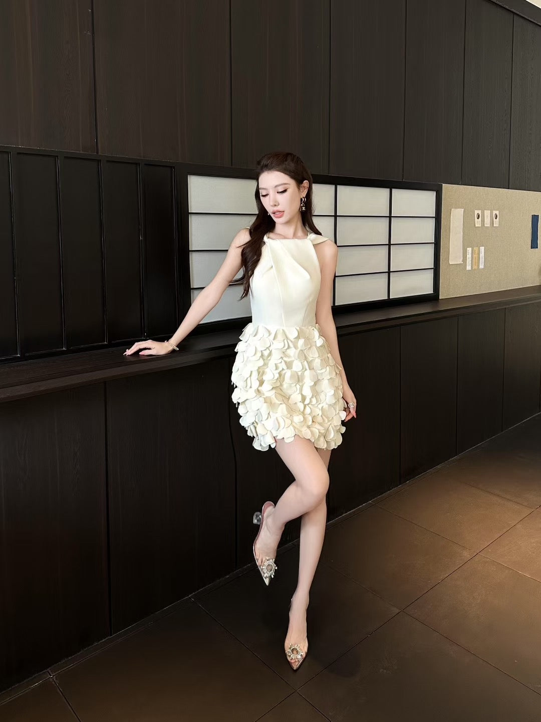 Mandy Petals Open Back Dress