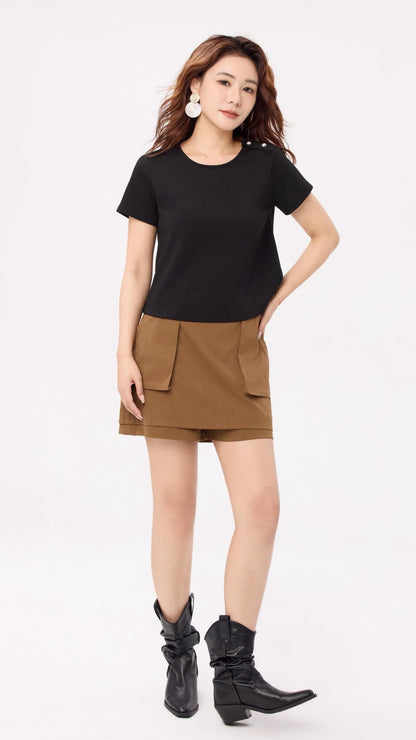 Ziri Button Embellished Tee