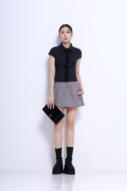 Marlene Front Pleated A-line Skirt