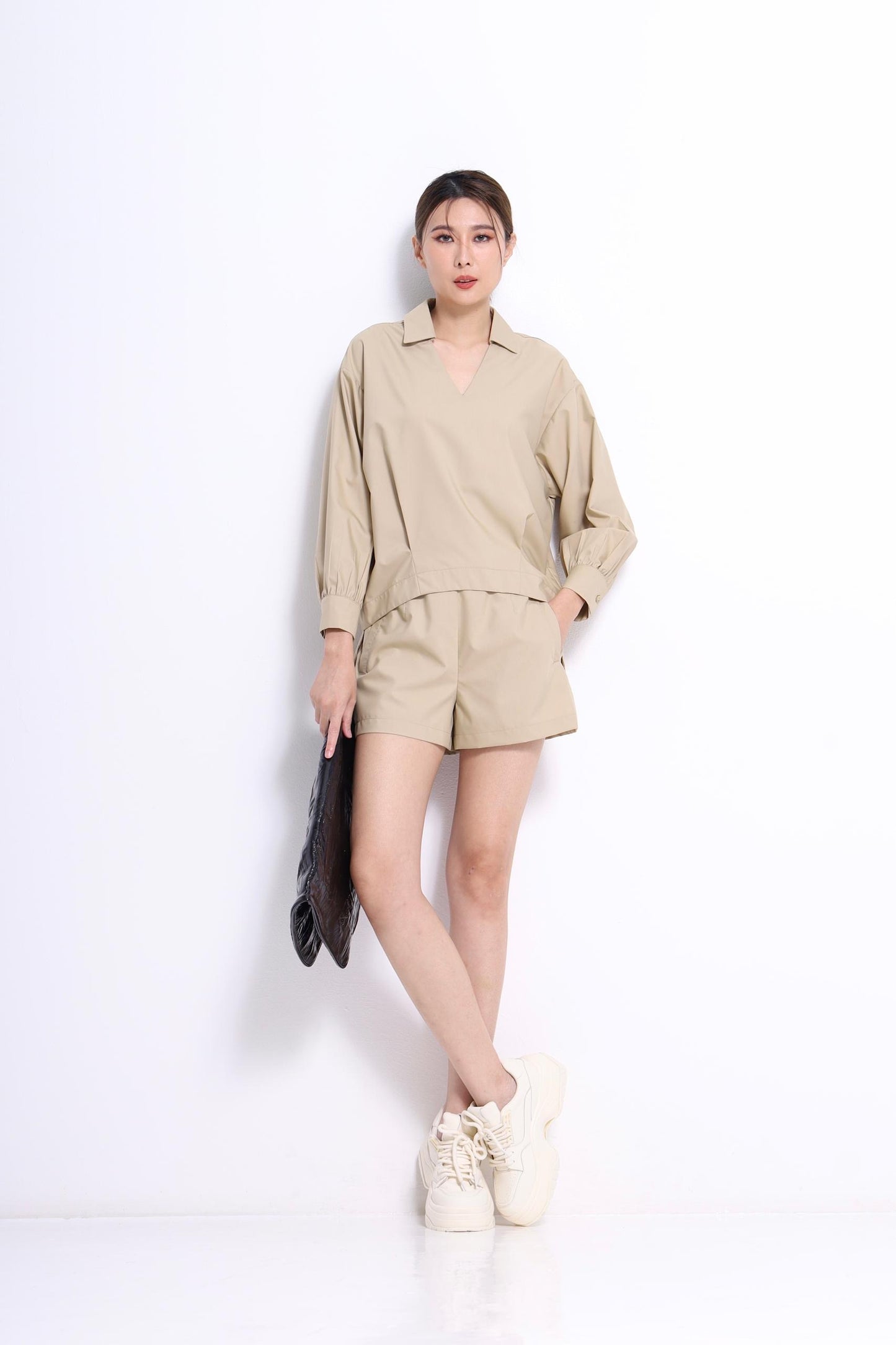 Zia V-Neck Oversized Shirt